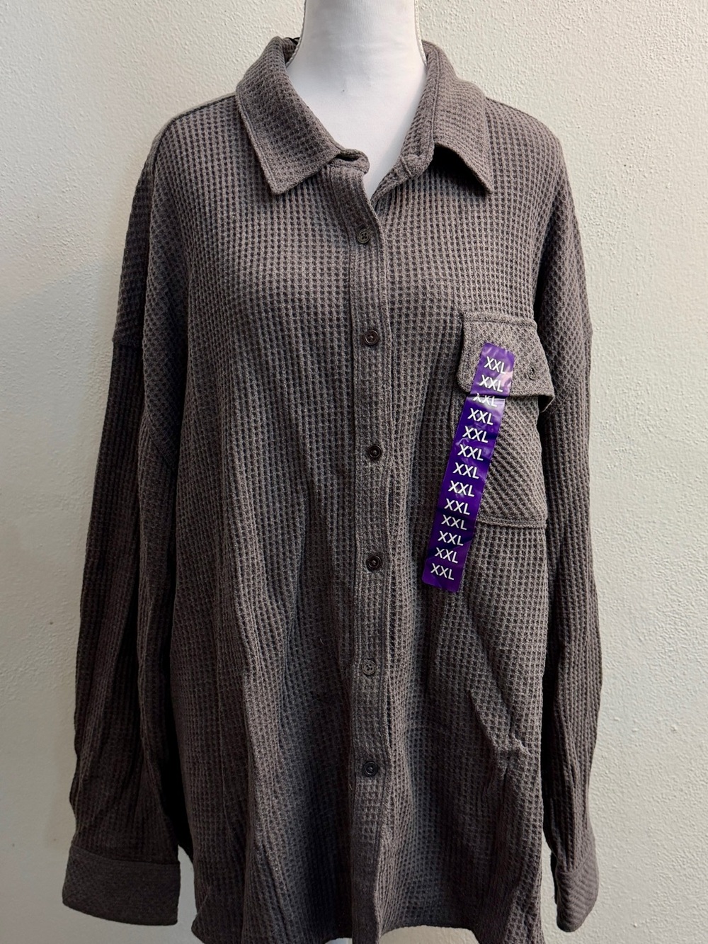 NWT Buffalo Jeans Women’s Gray Textured Knit Button Front Cardigan Jacket XXL
